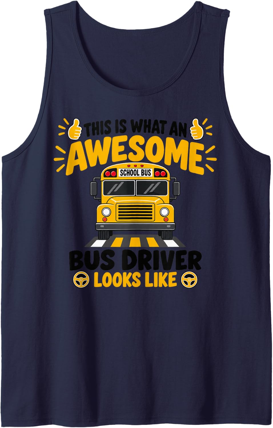 This is What an Awesome Bus Driver Looks Like Sleeveless Tank Top - Navy Blue