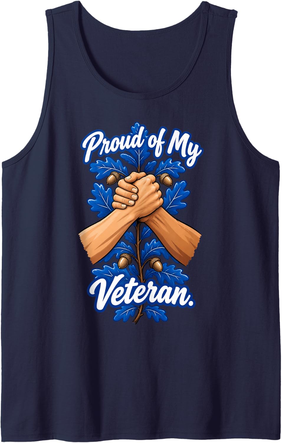 Veterans Day Family Supporter Proud Military Design Sleeveless Tank Top - Navy Blue