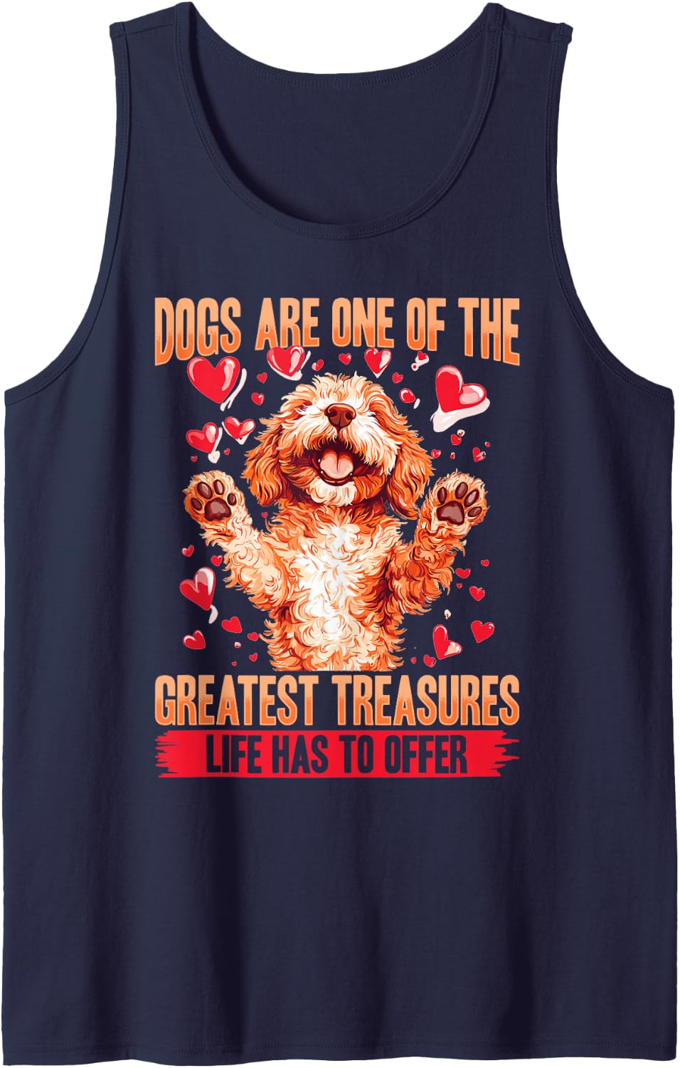 Goldendoodle Dog Owner Sleeveless Tank Top - Navy Blue