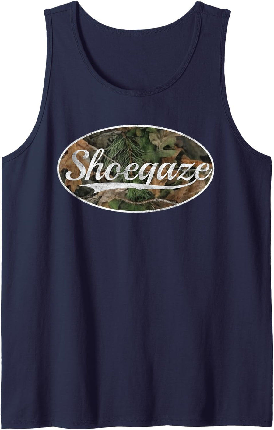 Shoegaze Camo Vintage Inspired Throwback Aesthetic Tank Top - Navy Blue