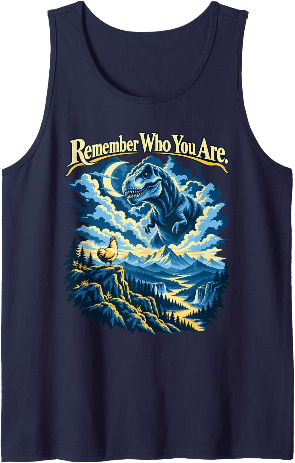 T Rex Evolution Sleeveless Tank Top - Navy Blue