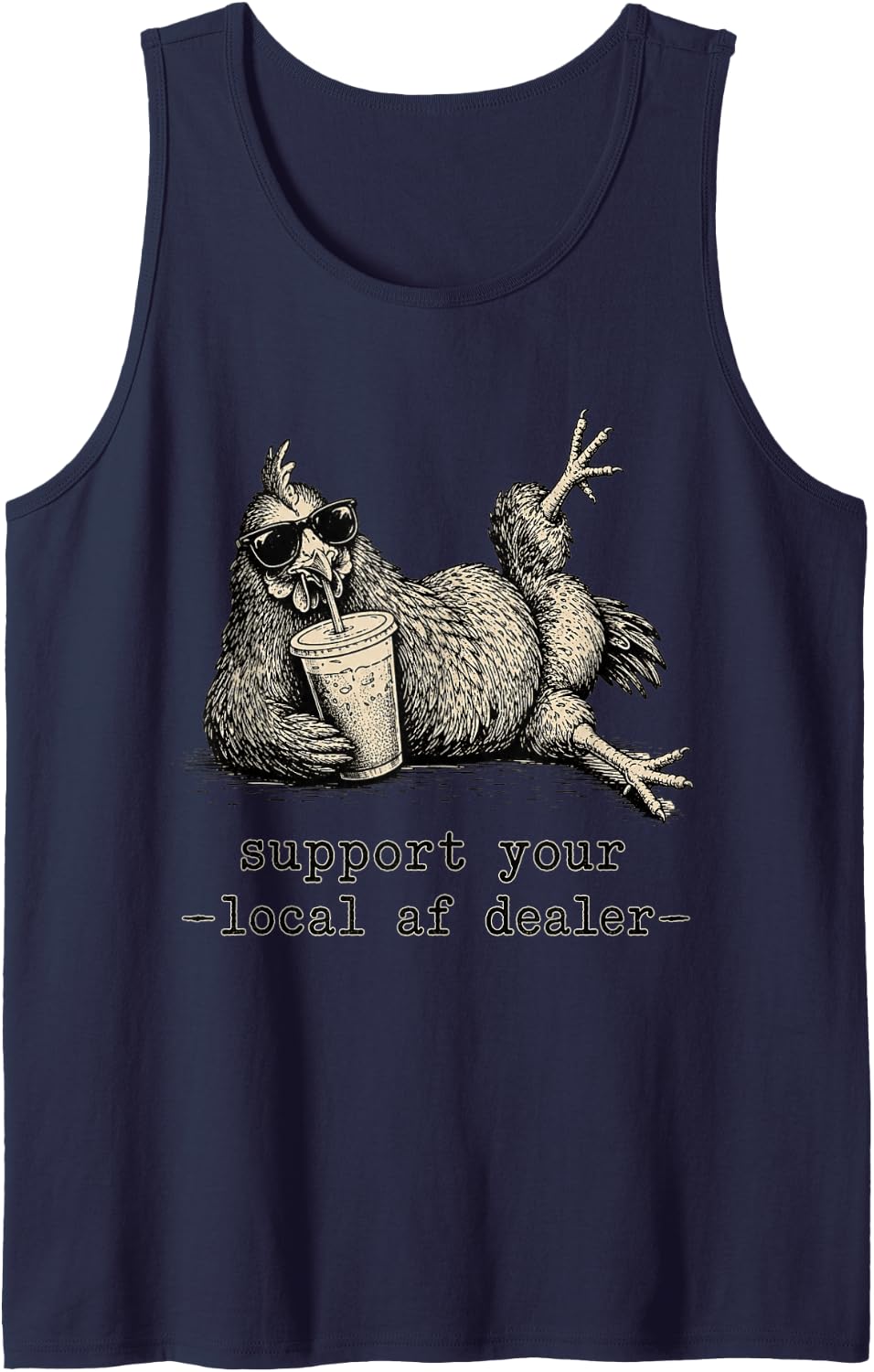 Vintage Meme Funny Sleeveless Tank Top - Navy Blue