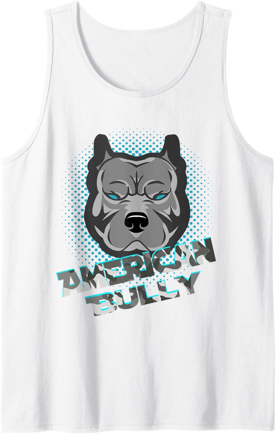 American Bully Dog Breed Sleeveless Tank Top - White