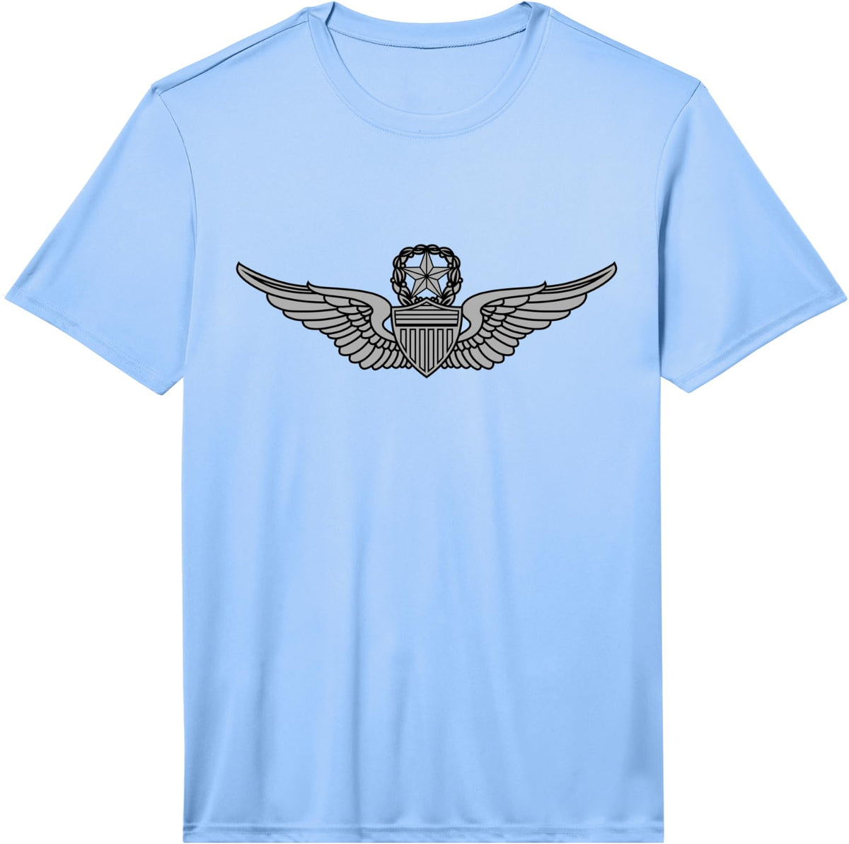 US Army Master Aviator Badge - Pilot Wings Performance T-Shirt - Light Blue