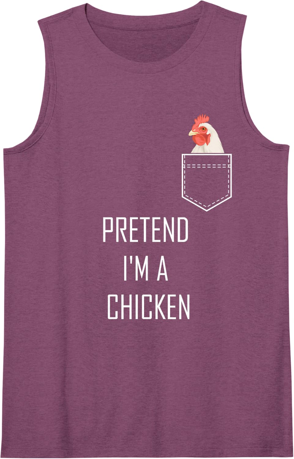 Pretend Im A Chicken Funny Halloween Costume Farm Animal Sleeveless Tank Top - Purple