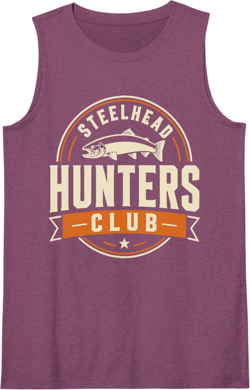 Vintage Steelhead Angler River Fishing Tank Top - Purple