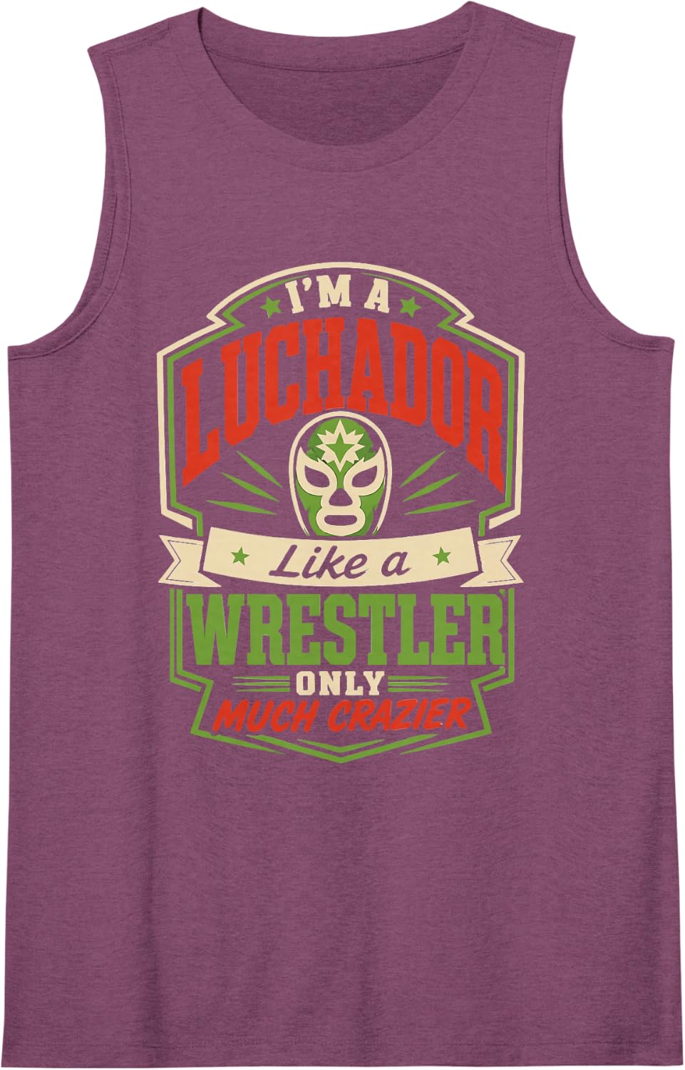 Vintage Lucha Libre Mexican Wrestler Luchador Wrestling Sleeveless Tank Top - Purple