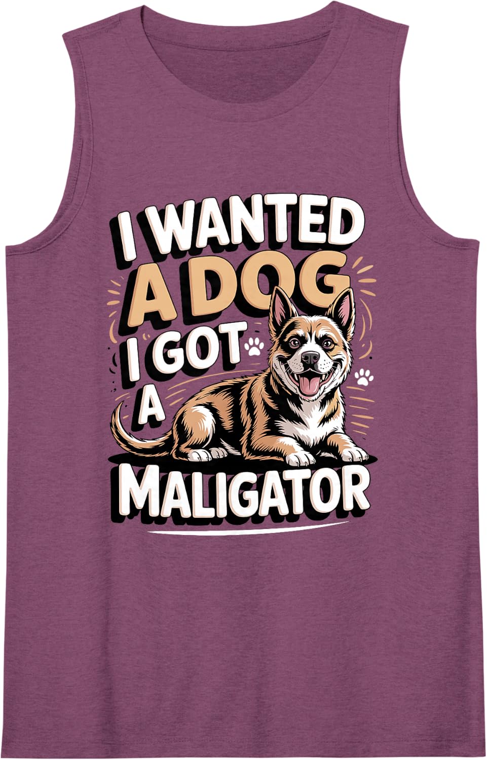 I Wanted A Dog I Got A Maligator Belgian Malinois Sleeveless Tank Top - Purple