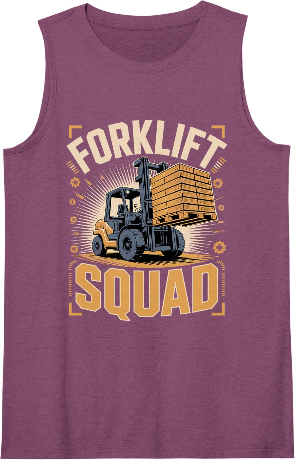 Forklift Squad Operator Warehouse Sleeveless Tank Top - Purple