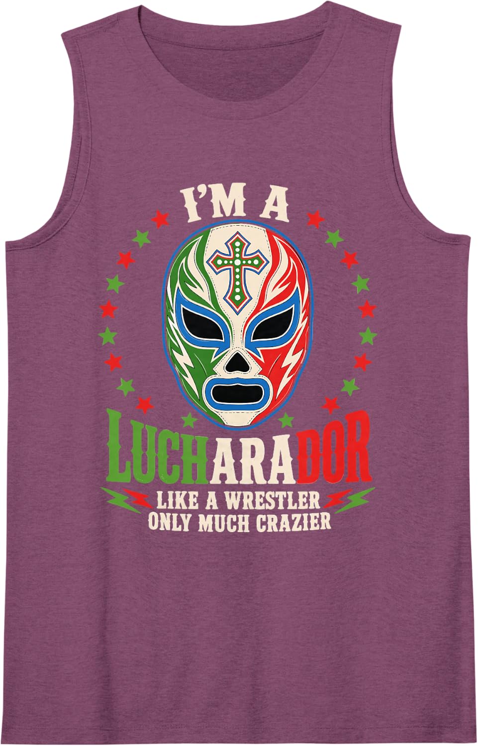 Luchador Lucha Libre Mexican Wrestler Sleeveless Tank Top - Purple