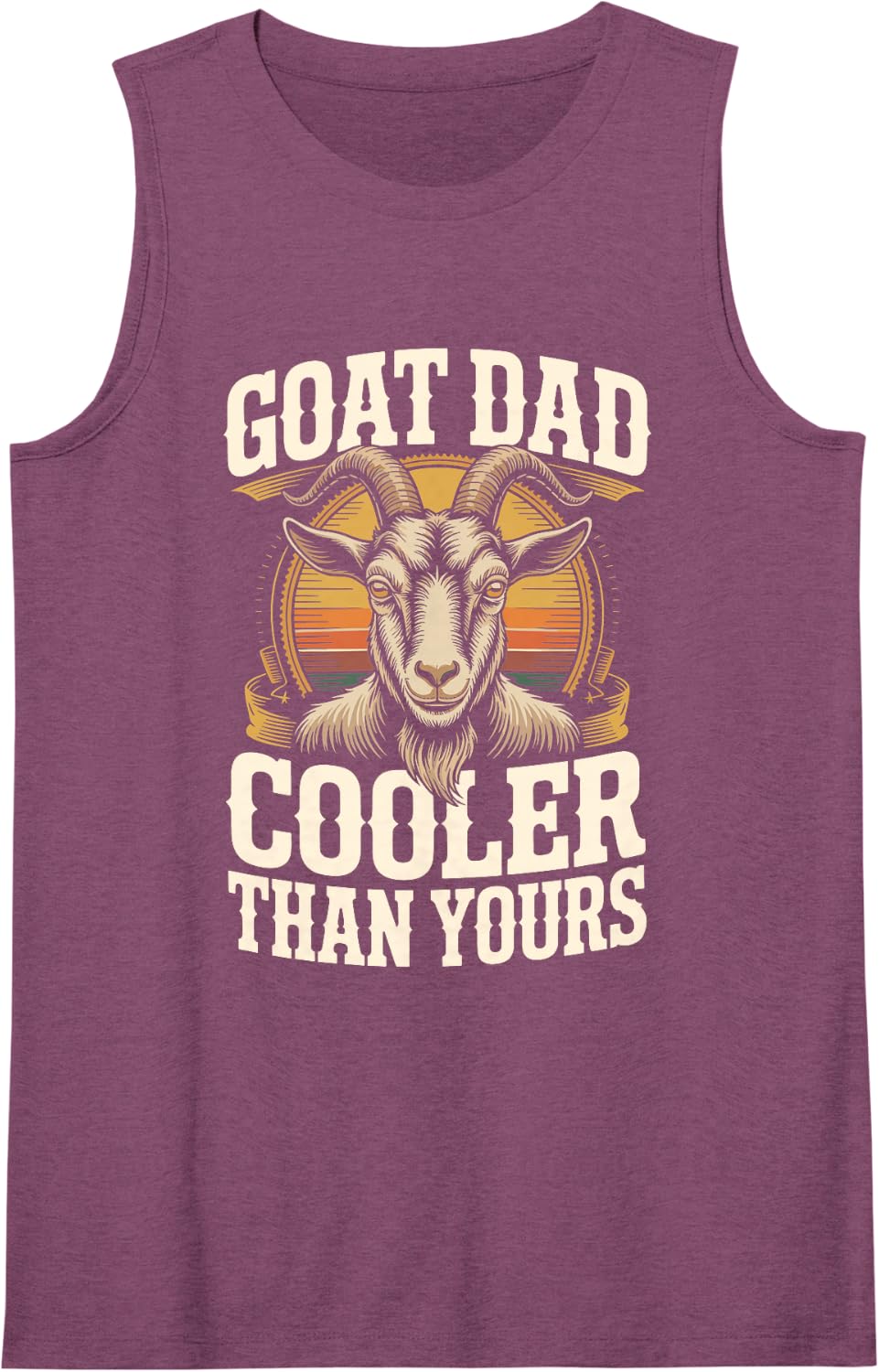 Goat Dad Cooler Than Yours Sleeveless Tank Top - Purple