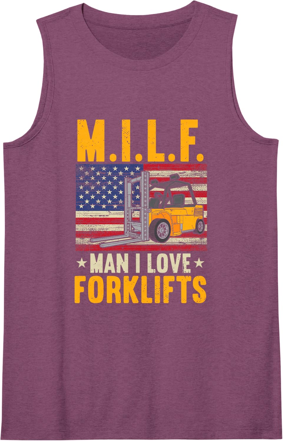 M.I.LF Man I Love Forklifts Sleeveless Tank Top - Purple