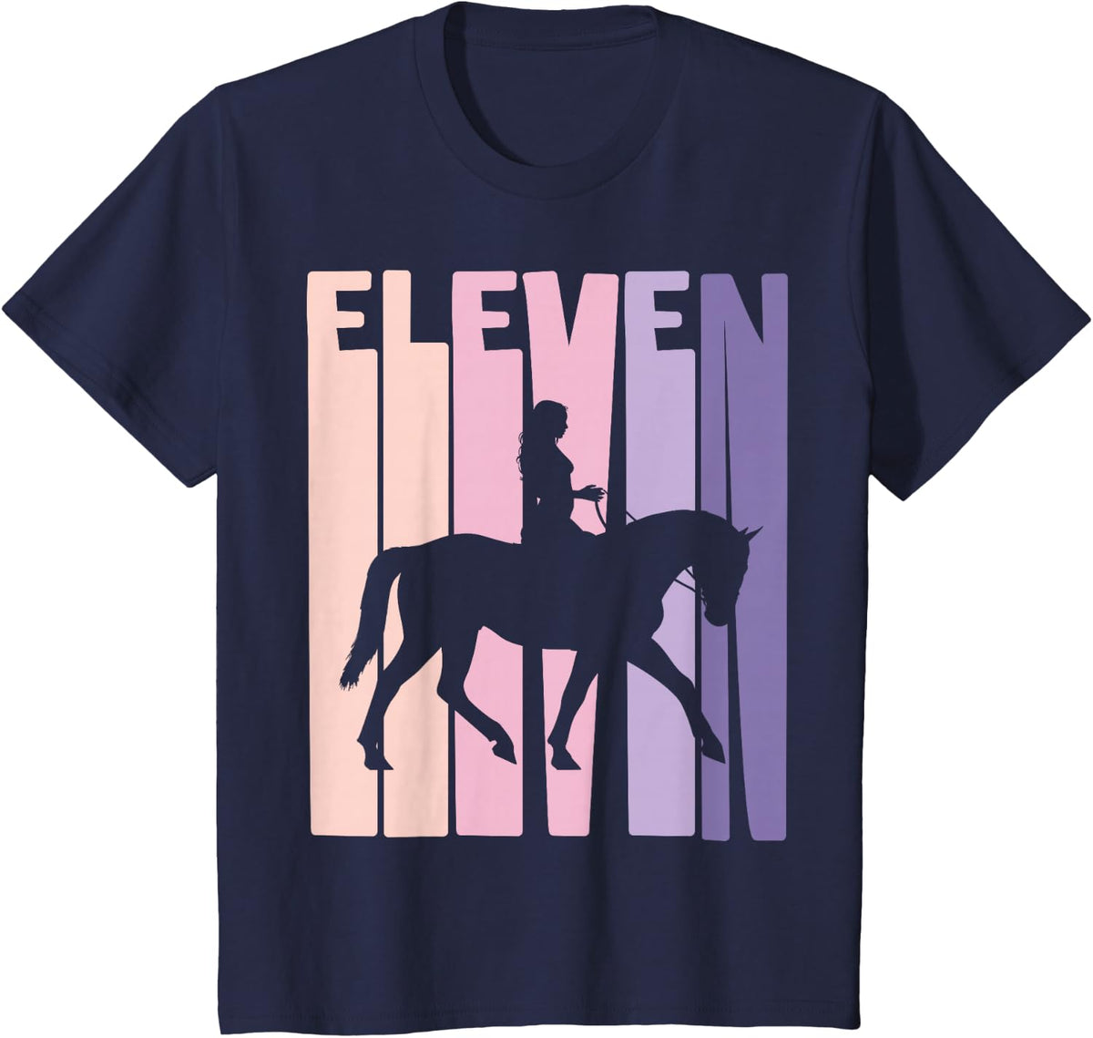 11th Birthday Gift Horse Rider Fan 11 Years Girls T-Shirt - Navy Blue