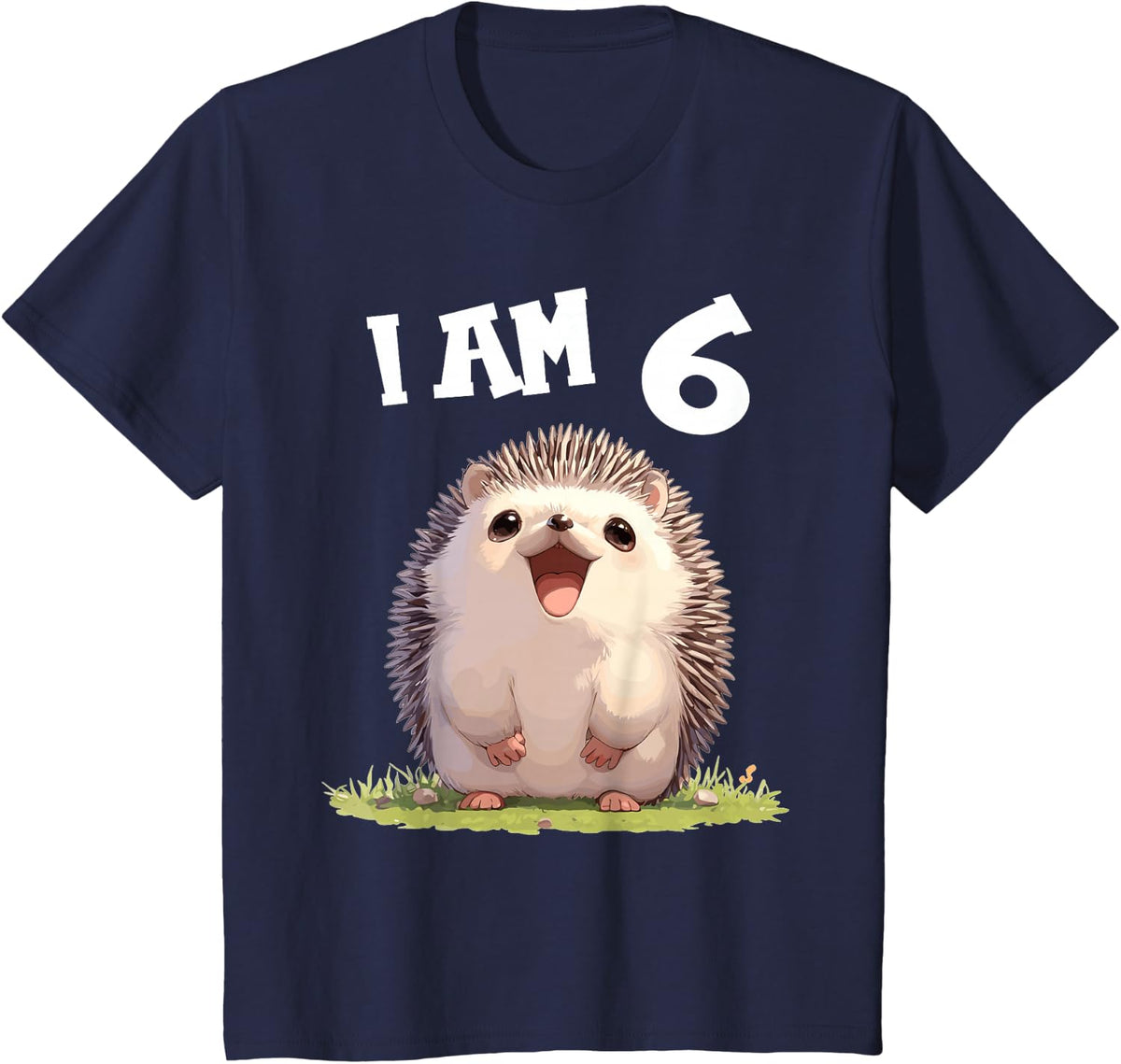 Kids 6 Years old 6 birthday Hedgehogs Boy Girl Hedgehog T-Shirt - Navy Blue
