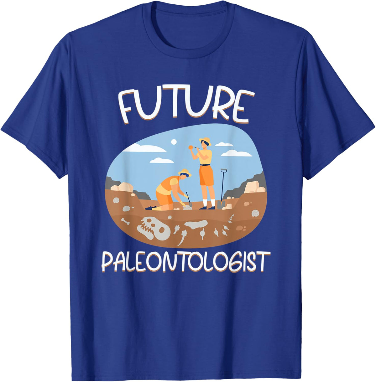 Future Paleontologist Gifts Training Dinos Digging Fossils T-Shirt - Royal Blue