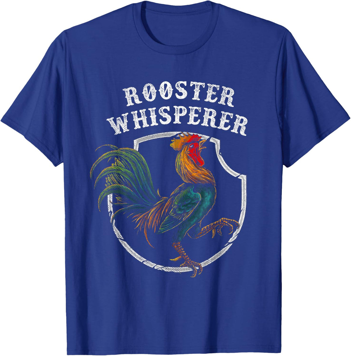 Rooster Whisperer Funny Farmer Gift Retro Shirt Cock Bird T-Shirt - Royal Blue
