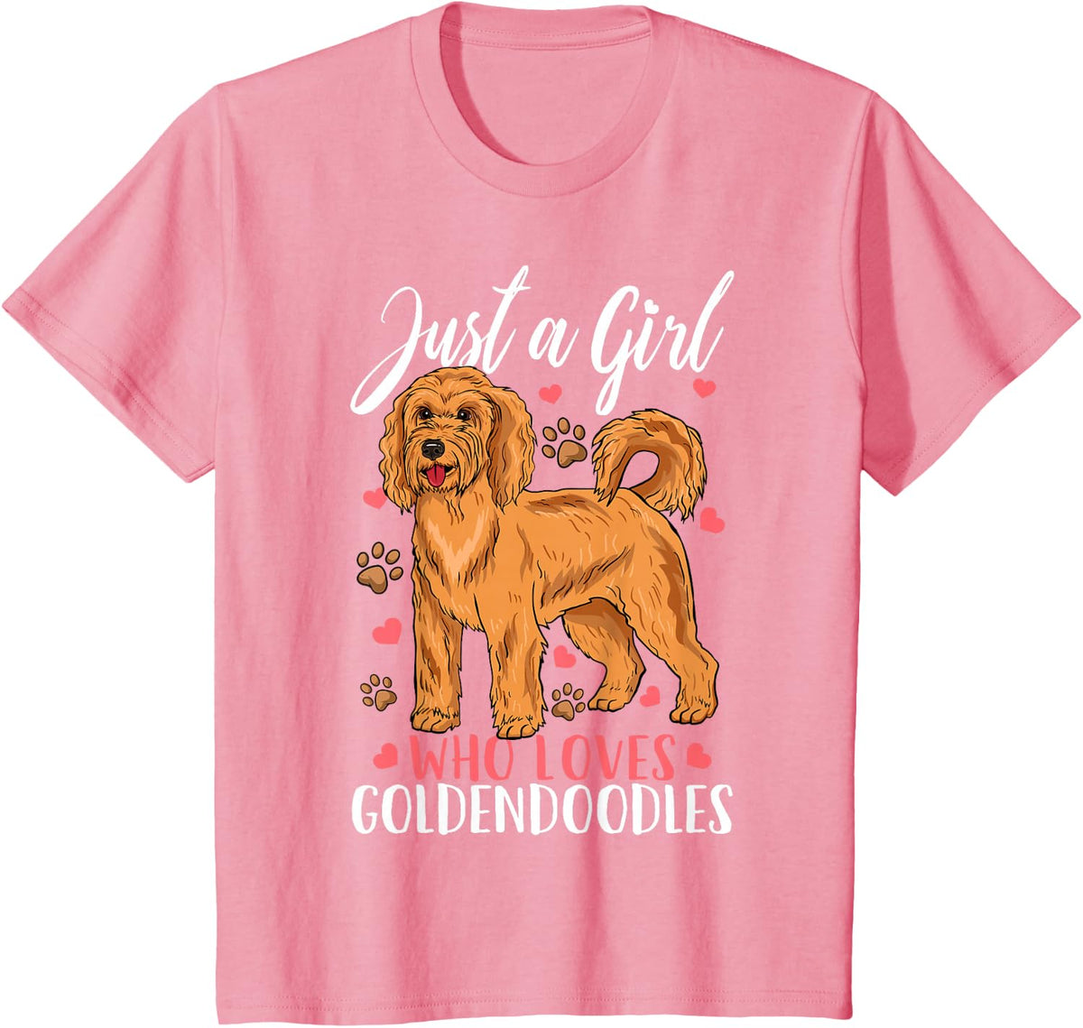 Kids Goldendoodle Just A Girl Who Loves Goldendoodles Gift T-Shirt - Pink