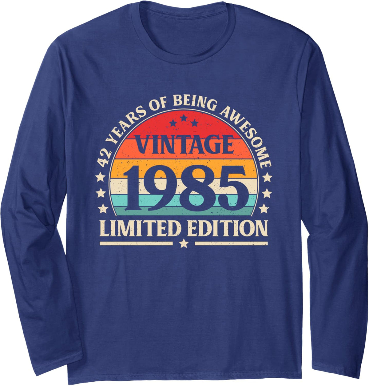 Vintage 1985 42nd Birthday Men Women 42 Years Old Long Sleeve T-Shirt - Adult Unisex Navy Blue