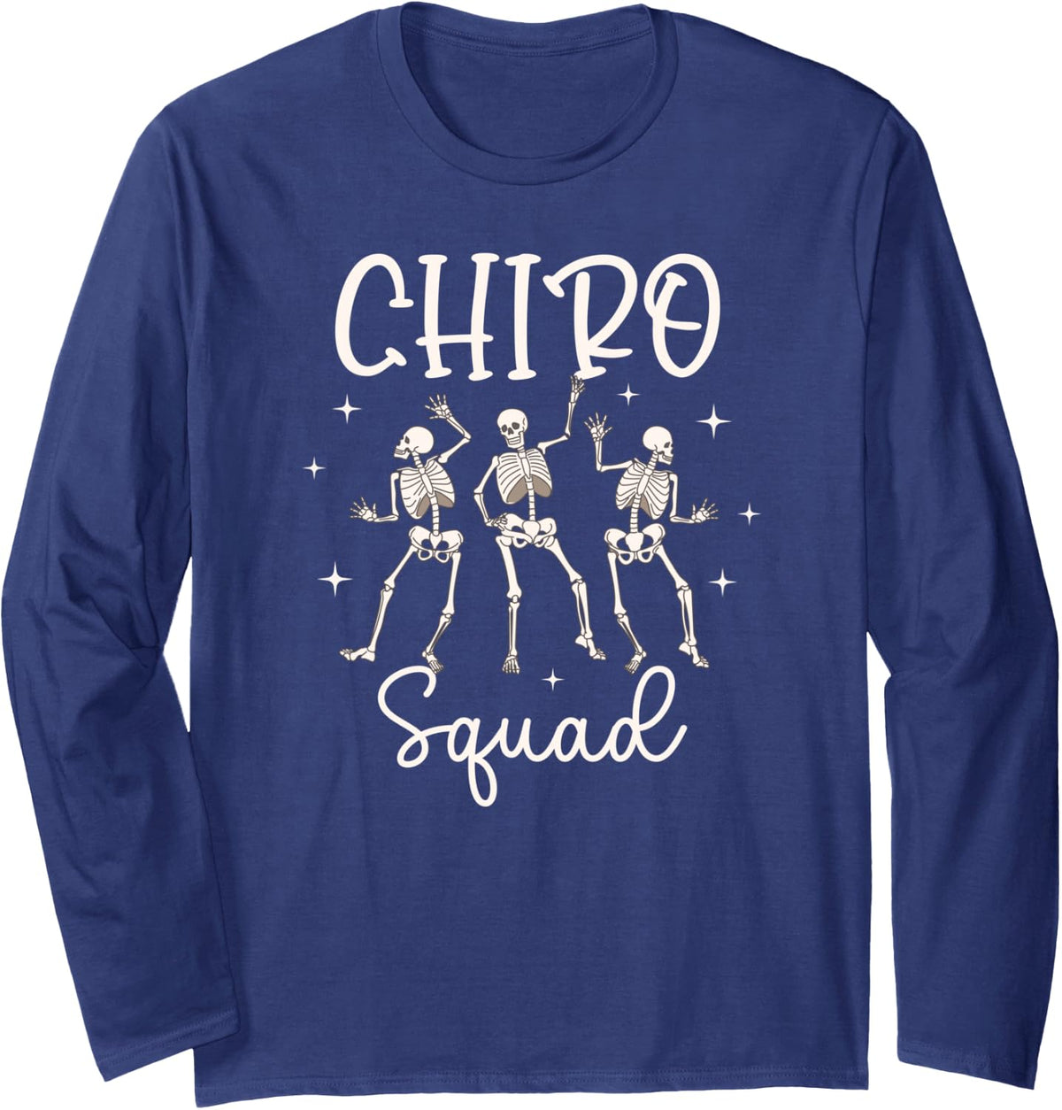 Chiro Squad Chiro Assistant Team Chiropractor Assistant Crew Long Sleeve T-Shirt - Adult Unisex Navy Blue