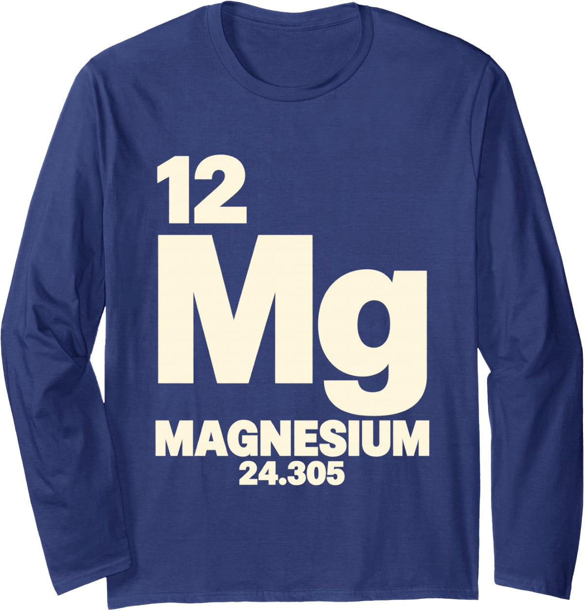 Funny Magnesium Element Science Halloween Costume Long Sleeve T-Shirt - Adult Unisex Navy Blue