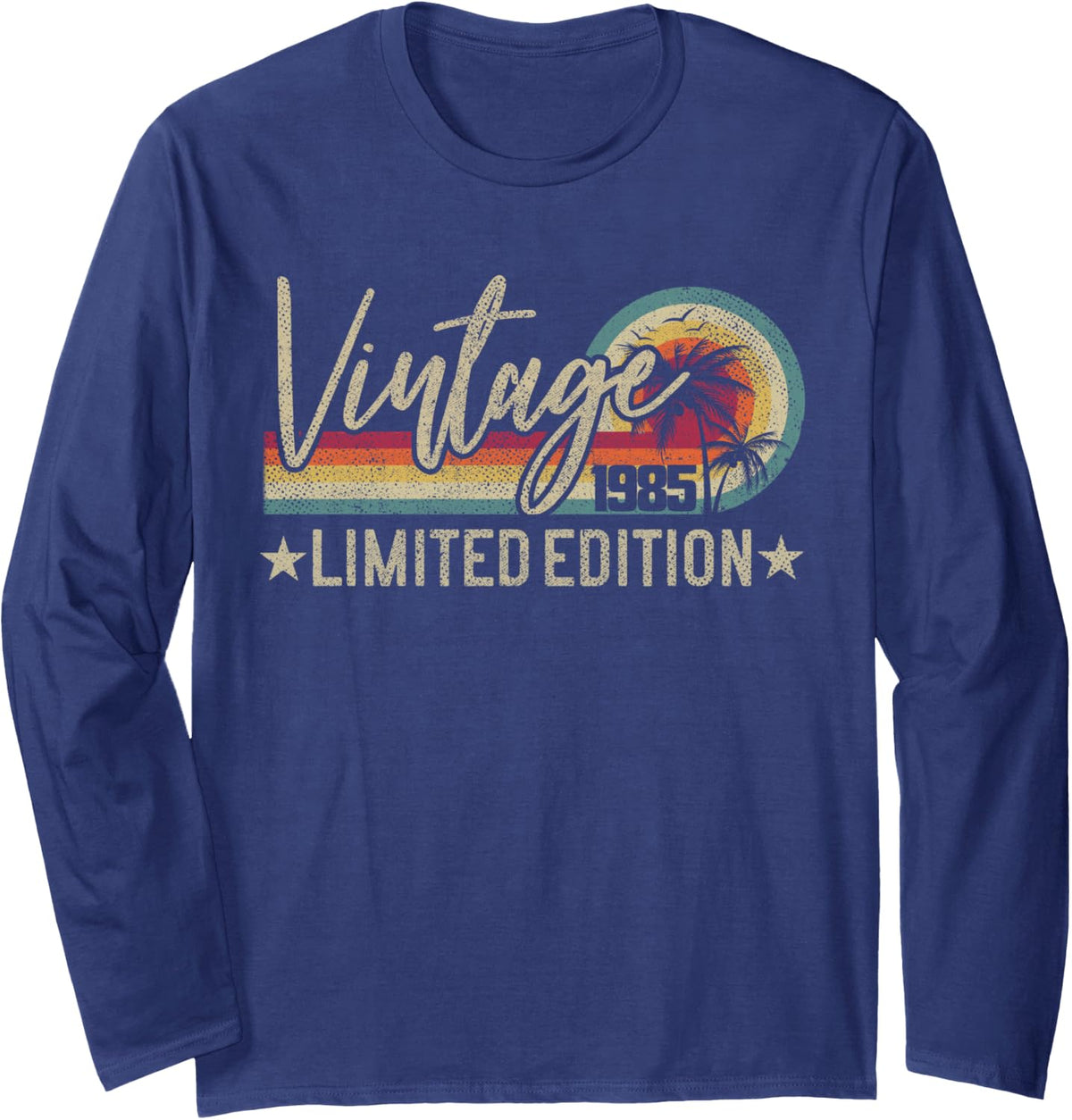 Limited Edition - Vintage 1985 42nd Birthday Funny Retro Long Sleeve T-Shirt - Adult Unisex Navy Blue