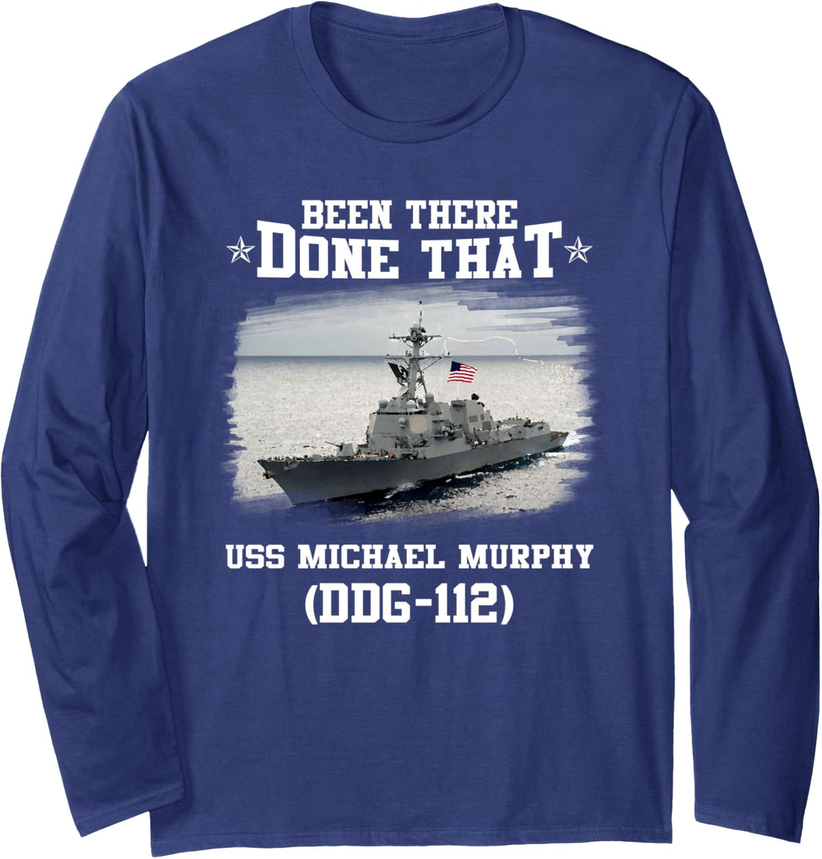 USS Michael Murphy DDG-112 Veterans Day Long Sleeve T-Shirt - Adult Unisex Navy Blue