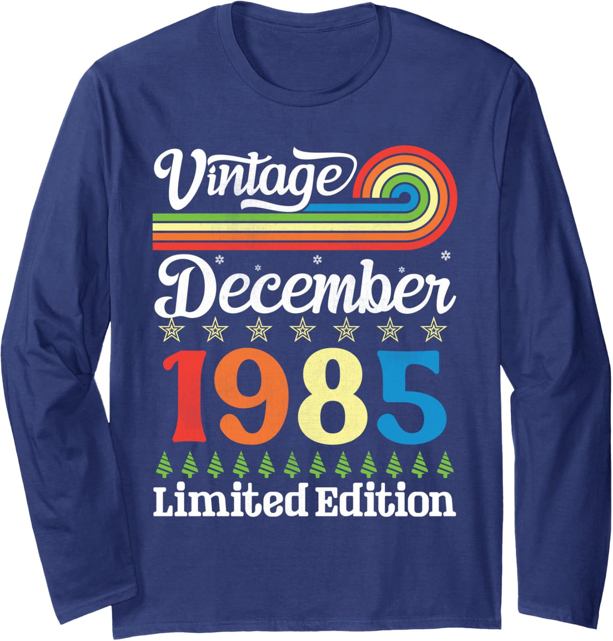 Vintage December 1985 41 Years Being Awesome Limited Edition Long Sleeve T-Shirt - Adult Unisex Navy Blue