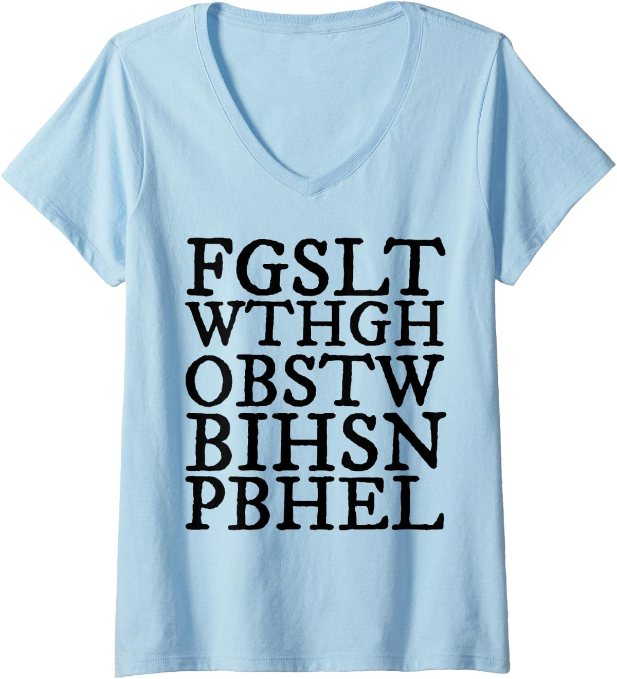 Women's Christian Scripture, John 3:16, for God So Loved The World V-Neck T-Shirt - Baby Blue