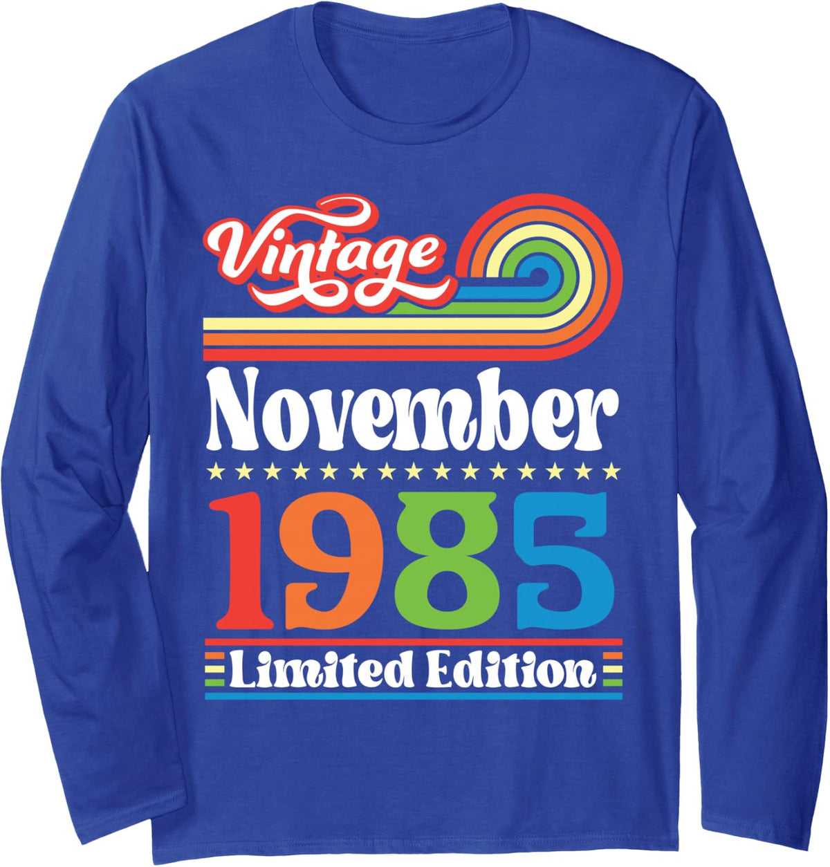 Vintage November 1985 41 Years Being Awesome Limited Edition Long Sleeve T-Shirt - Adult Unisex Royal Blue
