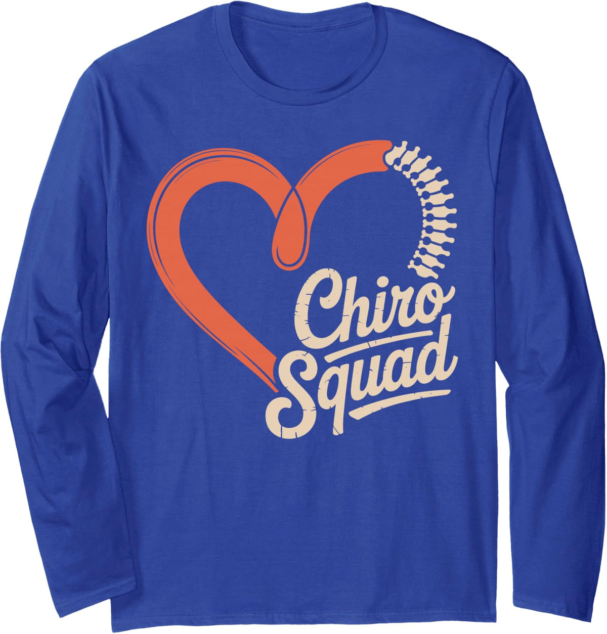 Chiro Squad Chiropractor Chiropractic Assistant Long Sleeve T-Shirt - Adult Unisex Royal Blue