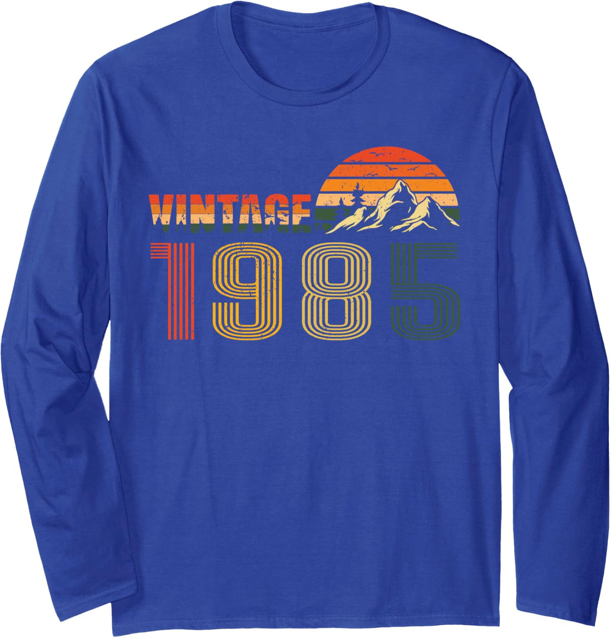 Vintage 1985 Birth of Birthday Classic Year 1985 Vintage Long Sleeve T-Shirt - Adult Unisex Royal Blue
