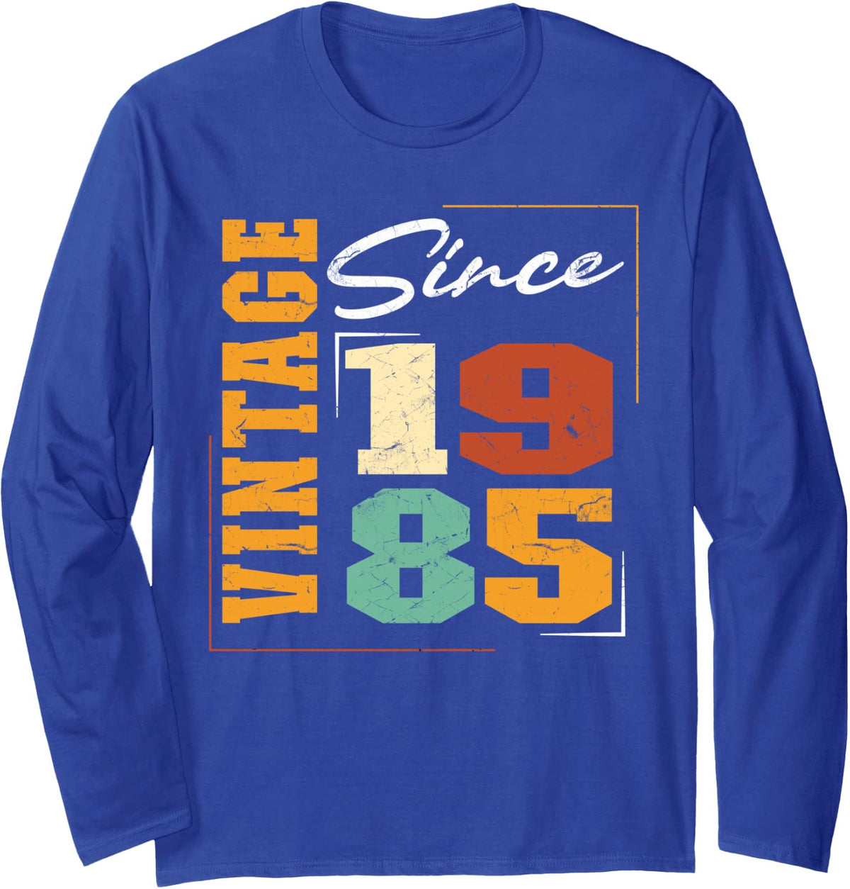 Born in 1985, Bold Varsity Vintage Since 1985 Birthday Long Sleeve T-Shirt - Adult Unisex Royal Blue