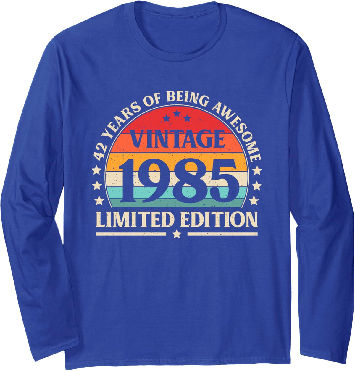 Vintage 1985 42nd Birthday Men Women 42 Years Old Long Sleeve T-Shirt - Adult Unisex Royal Blue