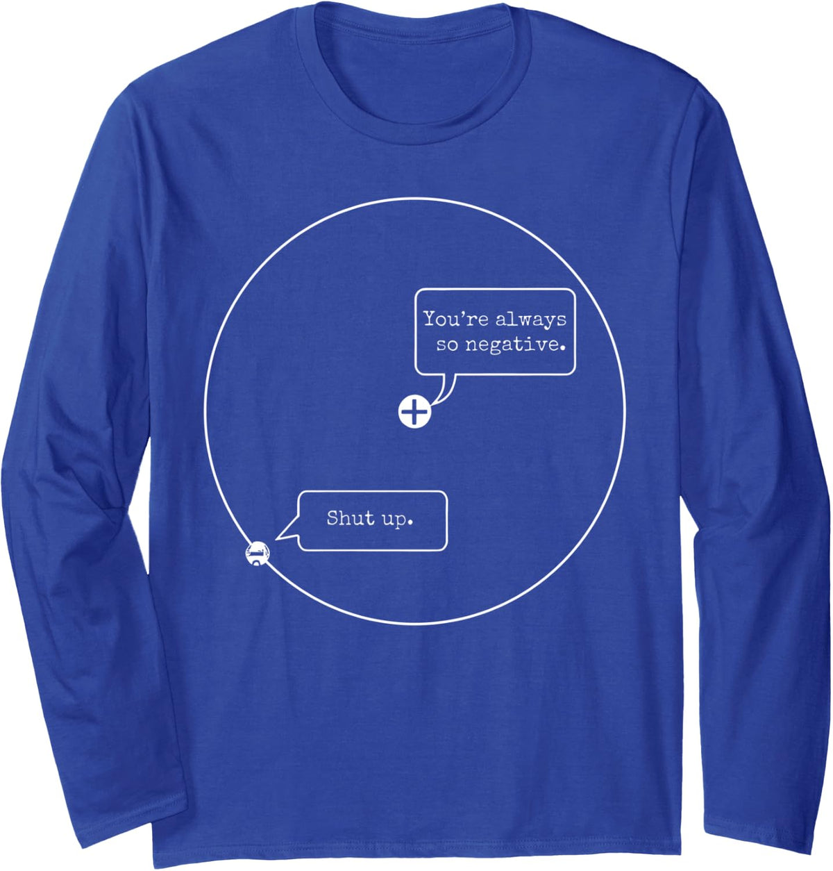 Hydrogen Atom Chemistry Science Biology Teacher Student Long Sleeve T-Shirt - Adult Unisex Royal Blue