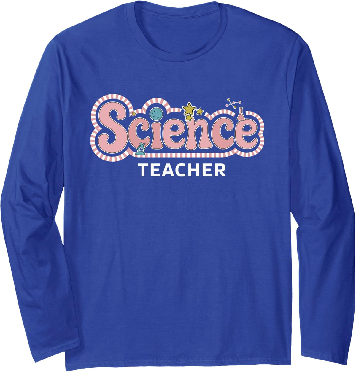 Teacher Vibes | Science Teacher Valentines Long Sleeve T-Shirt - Adult Unisex Royal Blue