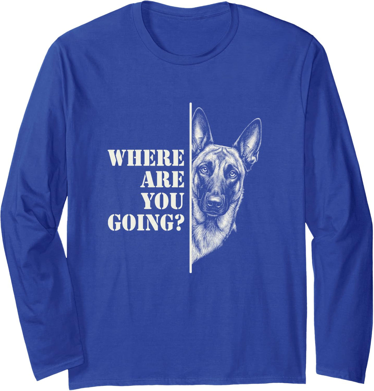 Belgian Malinois Long Sleeve T-Shirt - Adult Unisex Royal Blue