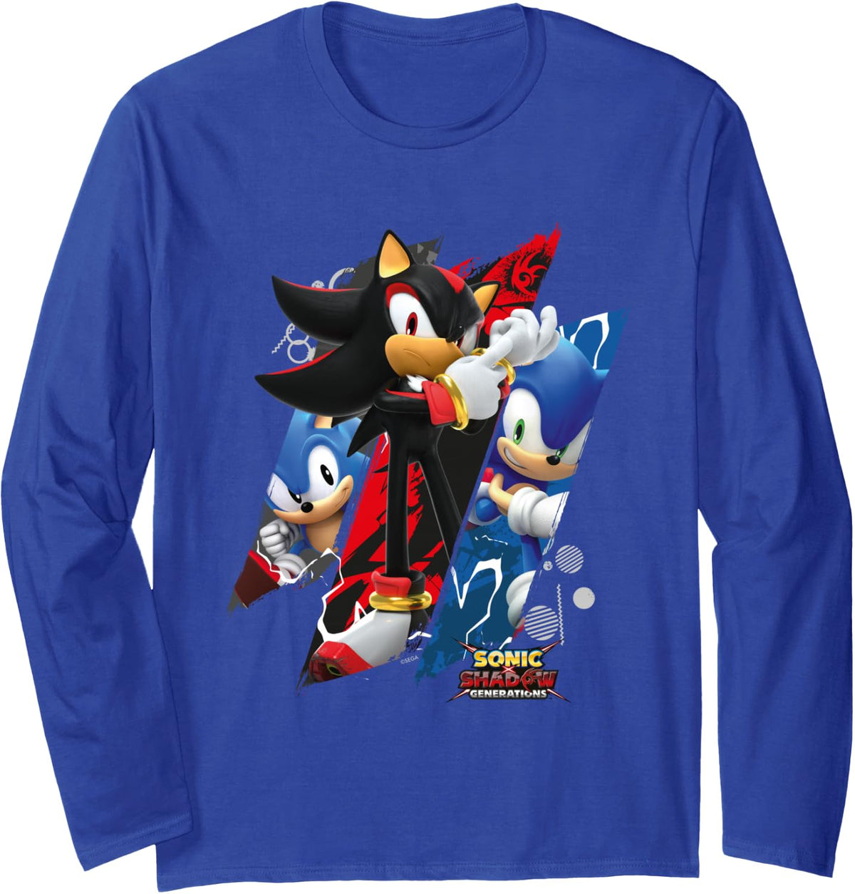 Sonic the Hedgehog, Sonic X Shadow Generations - Trio Long Sleeve T-Shirt - Adult Unisex Royal Blue