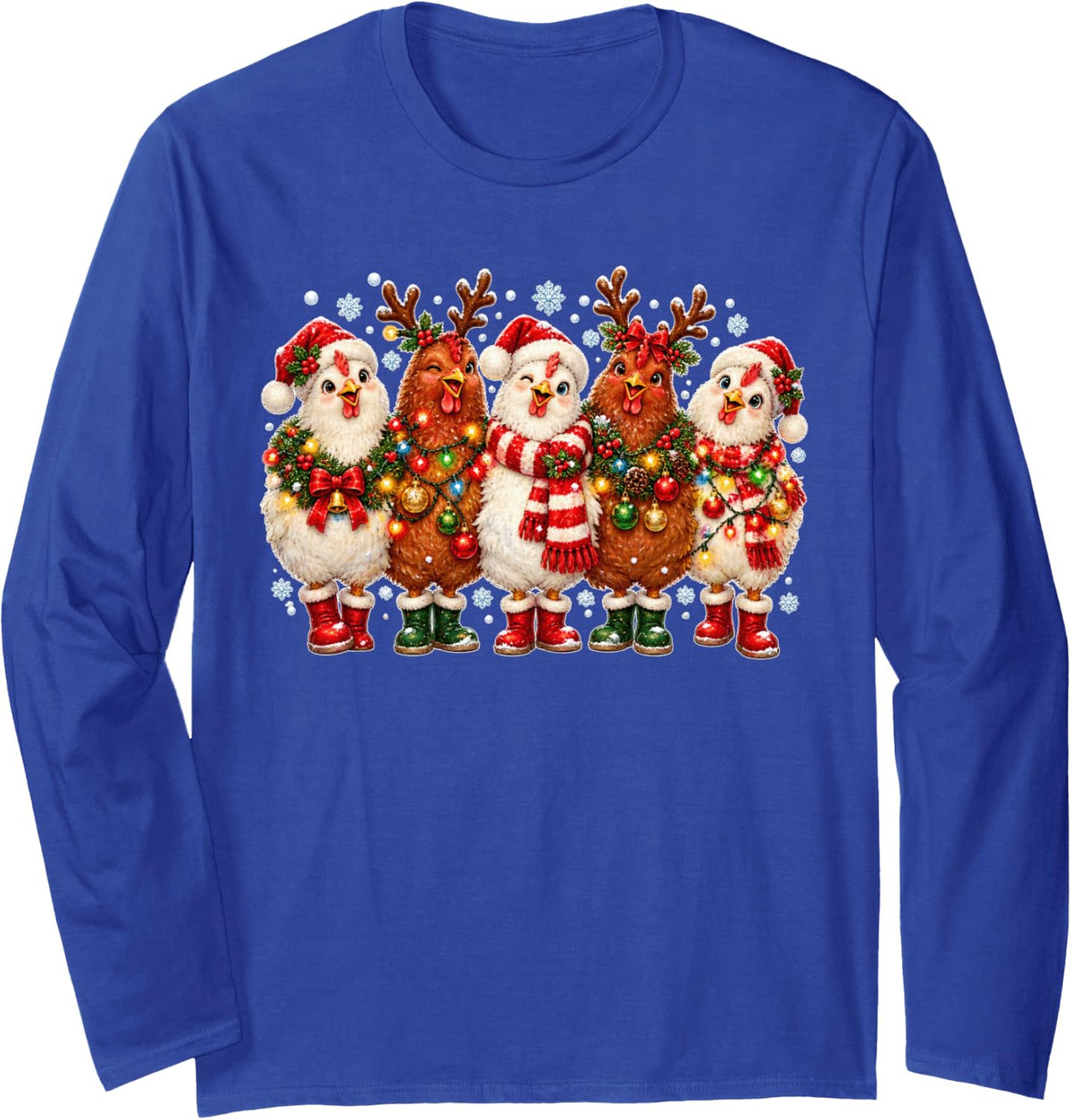 Funny Christmas Long Sleeve T-Shirt - Adult Unisex Royal Blue