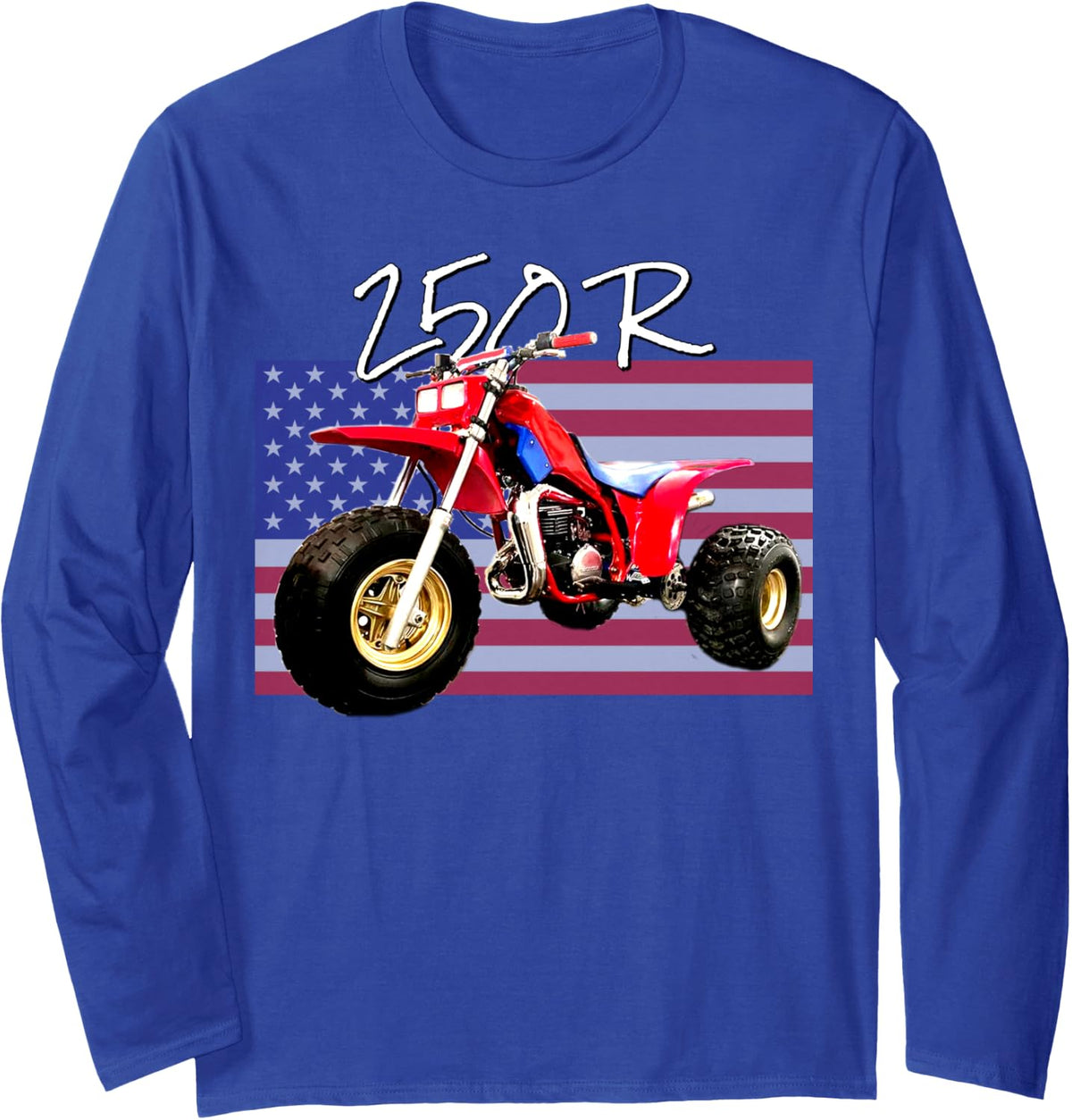 1985 Vintage Retro Three Wheeler ATV ATC 250R Long Sleeve T-Shirt - Adult Unisex Royal Blue