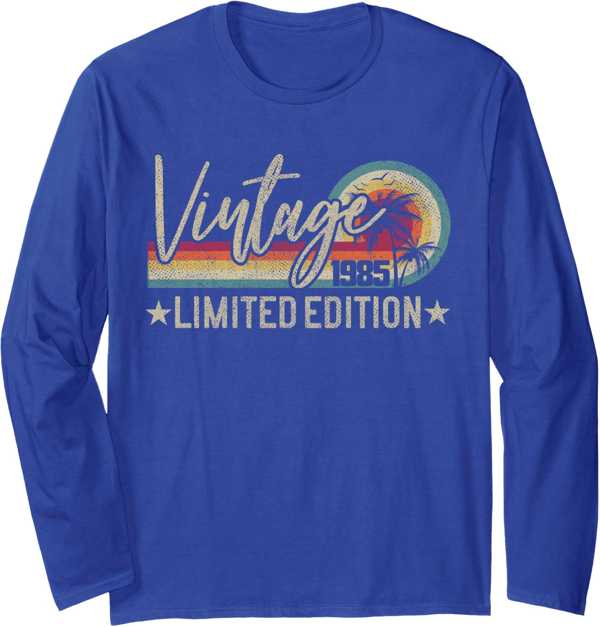 Limited Edition - Vintage 1985 42nd Birthday Funny Retro Long Sleeve T-Shirt - Adult Unisex Royal Blue