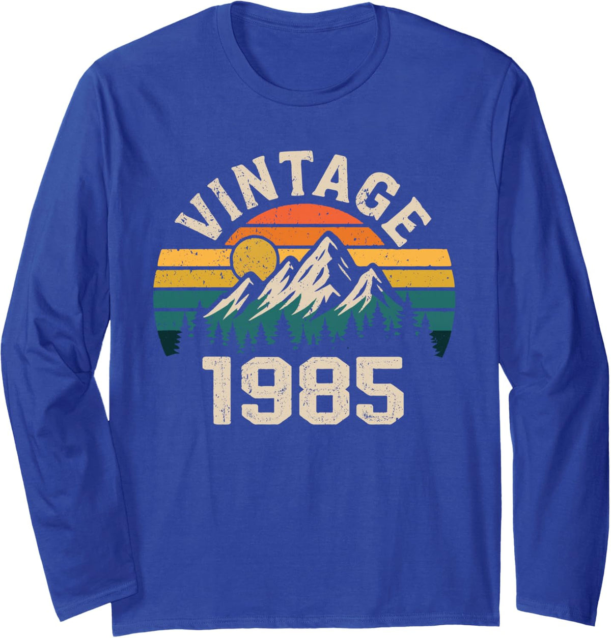 Vintage 1985 Classic Limited Edition Birth of Birthday Year Long Sleeve T-Shirt - Adult Unisex Royal Blue