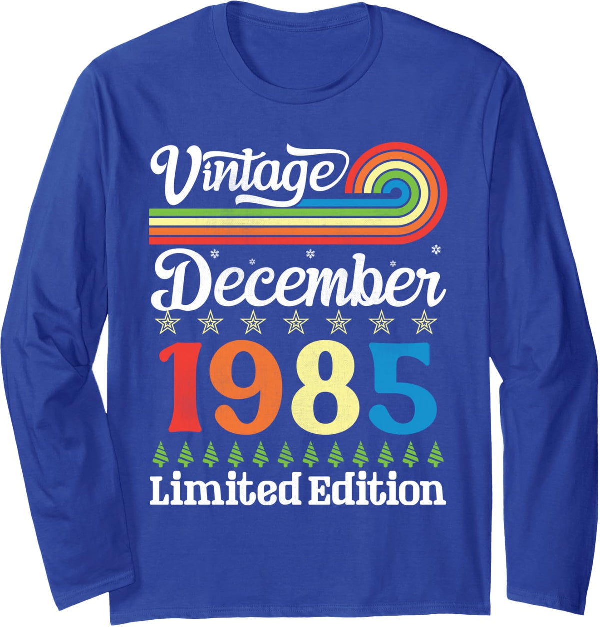 Vintage December 1985 41 Years Being Awesome Limited Edition Long Sleeve T-Shirt - Adult Unisex Royal Blue