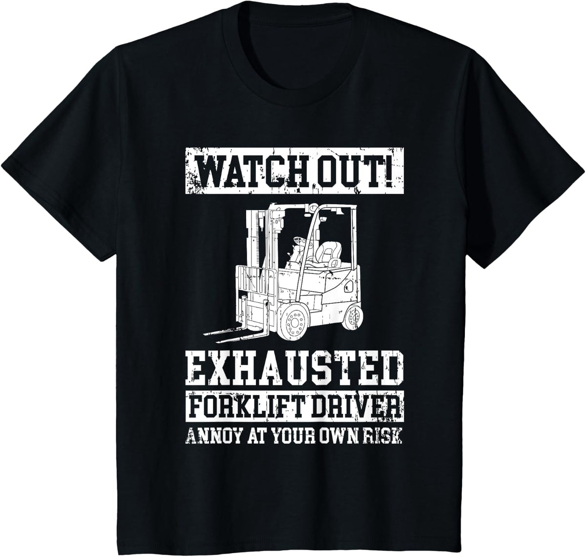 Funny Forklift Operator Warehouse Truck Driver Gift For Men T-Shirt - Black