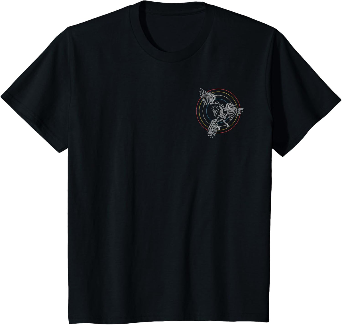 Archaeopteryx in A Pocket Bird Dinosaur T-Shirt - Black