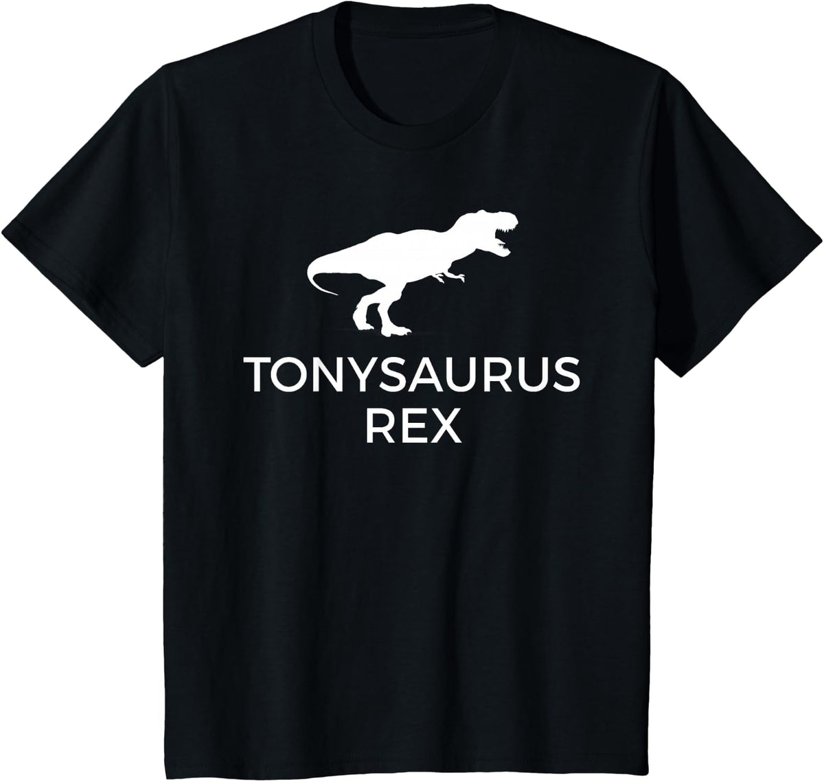 Tonysaurus Rex T-Shirt, Funny Tony Dinosaur Gift Tee T-Shirt - Black