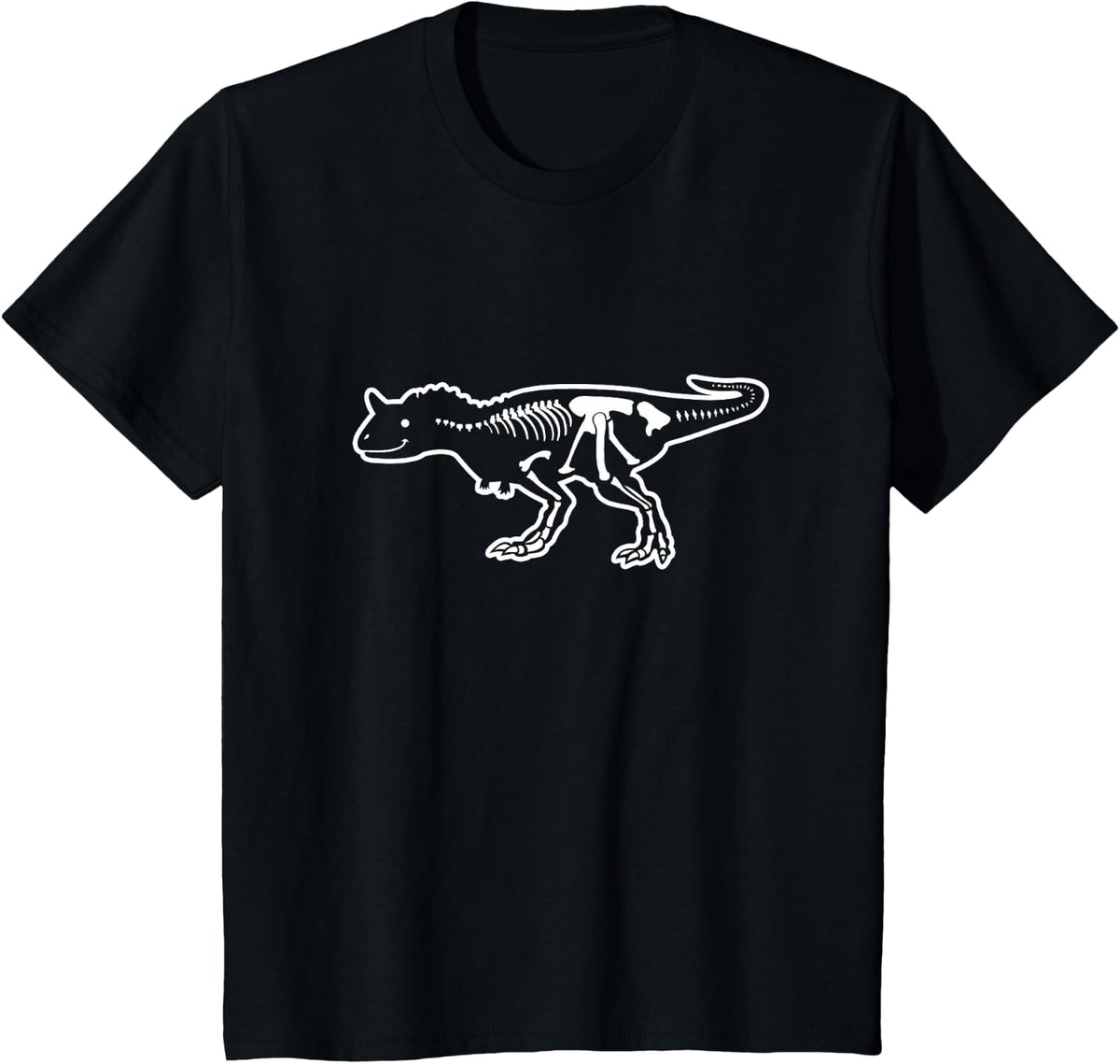 Carnotaurus Dinosaur Fossil T-Shirt | Dino Bones Tee T-Shirt - Black