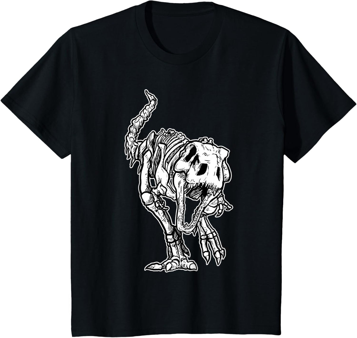 Dino Skeleton Bones Fossil Paleontologist Dinosaur T-Rex T-Shirt - Black