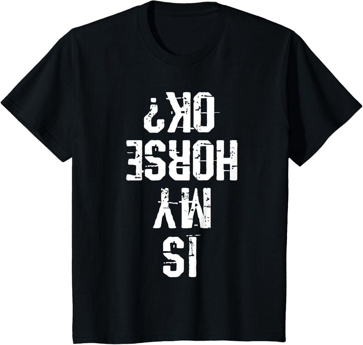 Horse T-Shirt Is My Horse Okay TShirt Funny Gift T-Shirt - Black