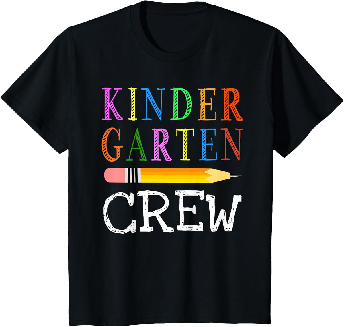 1st Day Of Kindergarten Kinder Crew Back To School Teacher T-Shirt - Black