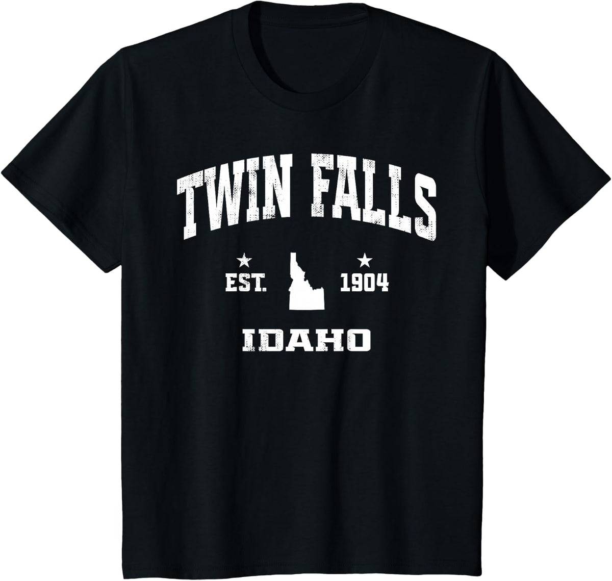 Twin Falls Idaho ID Vintage Throwback Classic Souvenir T-Shirt - Black